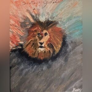 Majestic Lion Abstract Painting